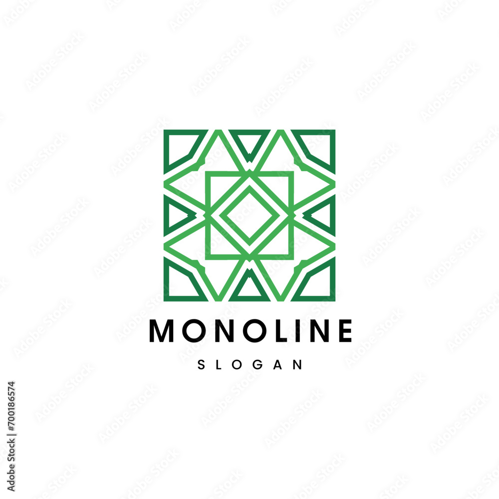 Flat design abstract monoline logo decoration