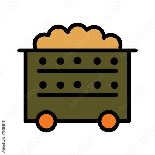 Barrow Cart Wheel Filled Outline Icon