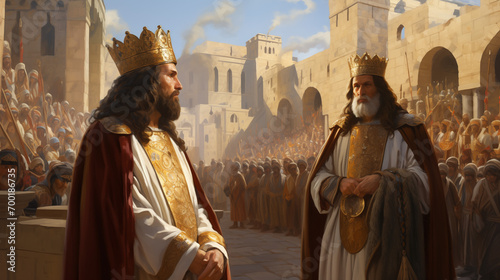 King Ahab and King Jehoshapat with 400 Prophets Waiting for Micaiah