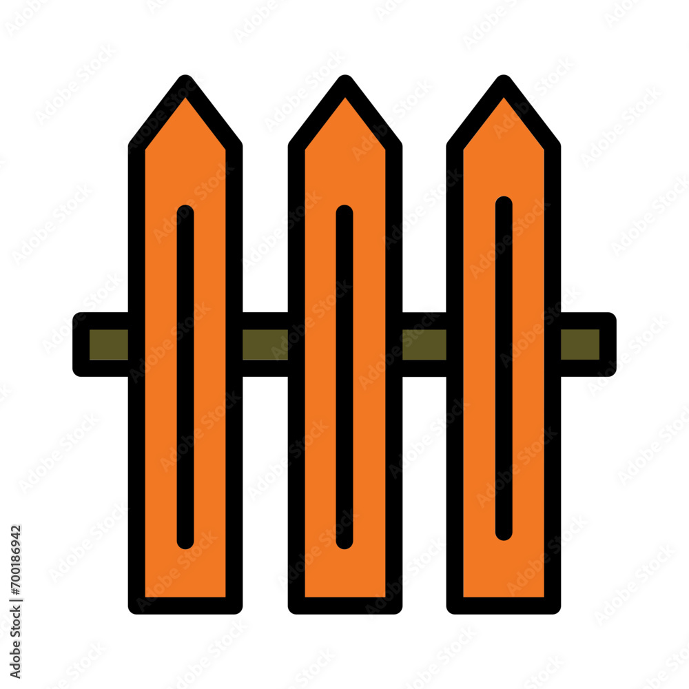 Fence Industry Site Filled Outline Icon Fence Industry Site Filled Outline Icon