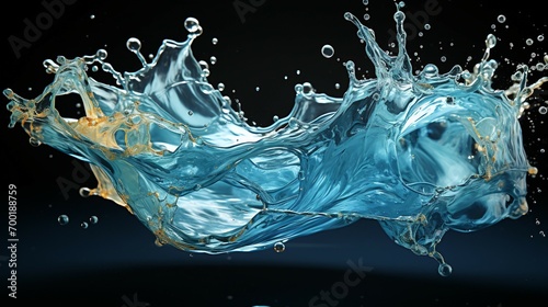 Splash water art speed capturing. AI generate illustration
