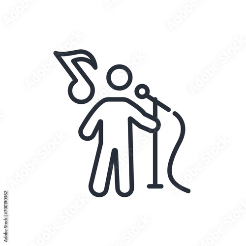 singing icon. vector.Editable stroke.linear style sign for use web design,logo.Symbol illustration.