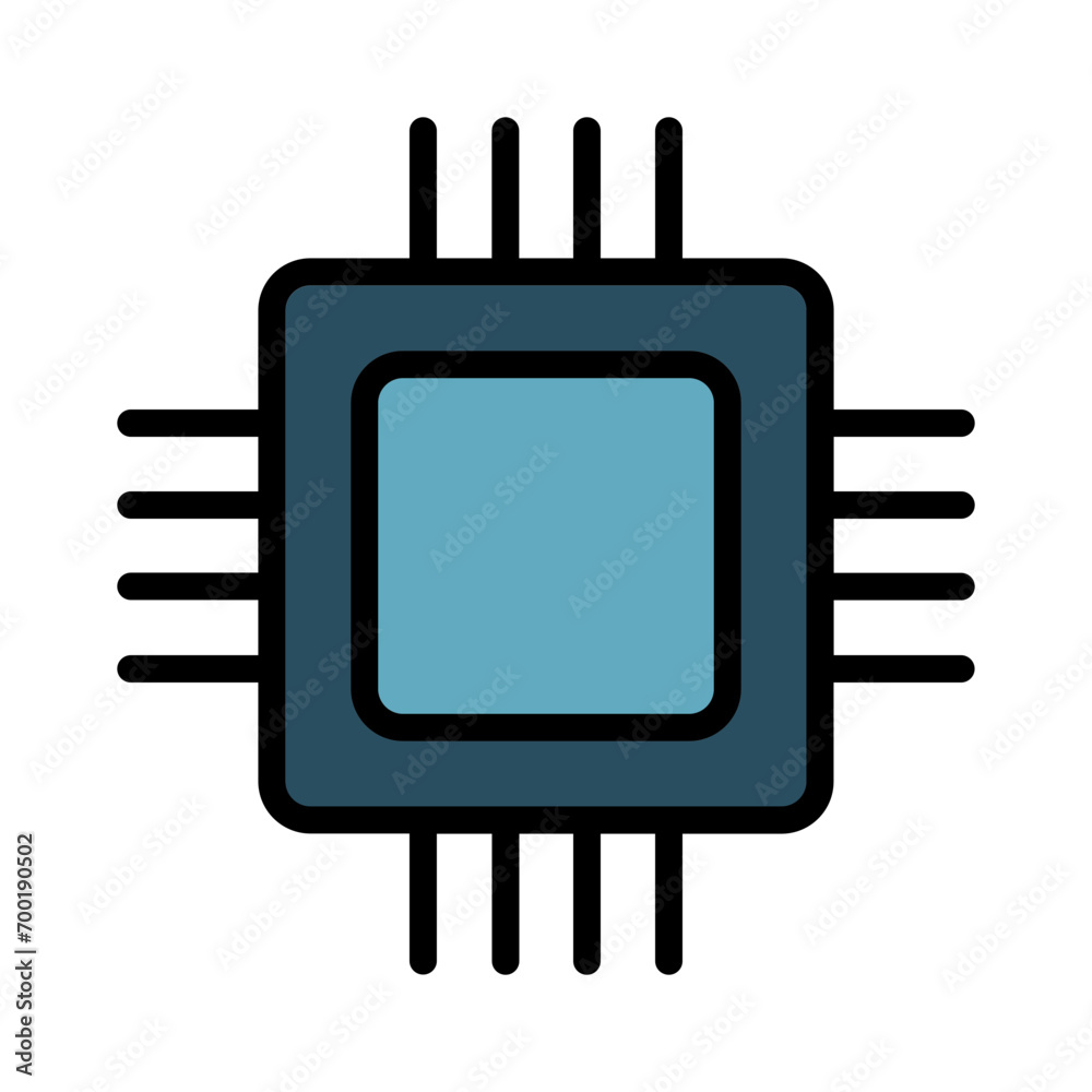 Chip Cpu Electronics Filled Outline Icon Chip Cpu Electronics Filled Outline Icon