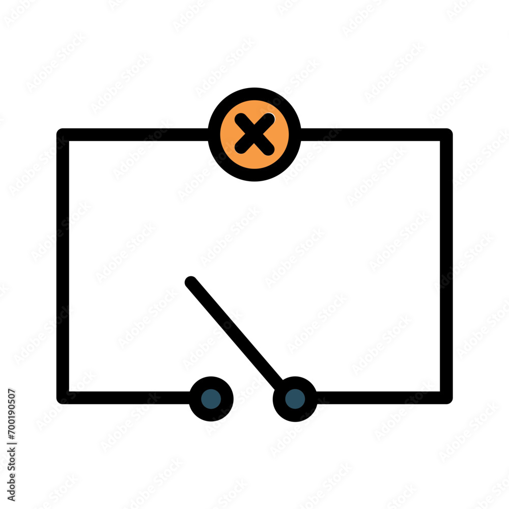 Circuit Scheme Switch Filled Outline Icon Circuit Scheme Switch Filled Outline Icon