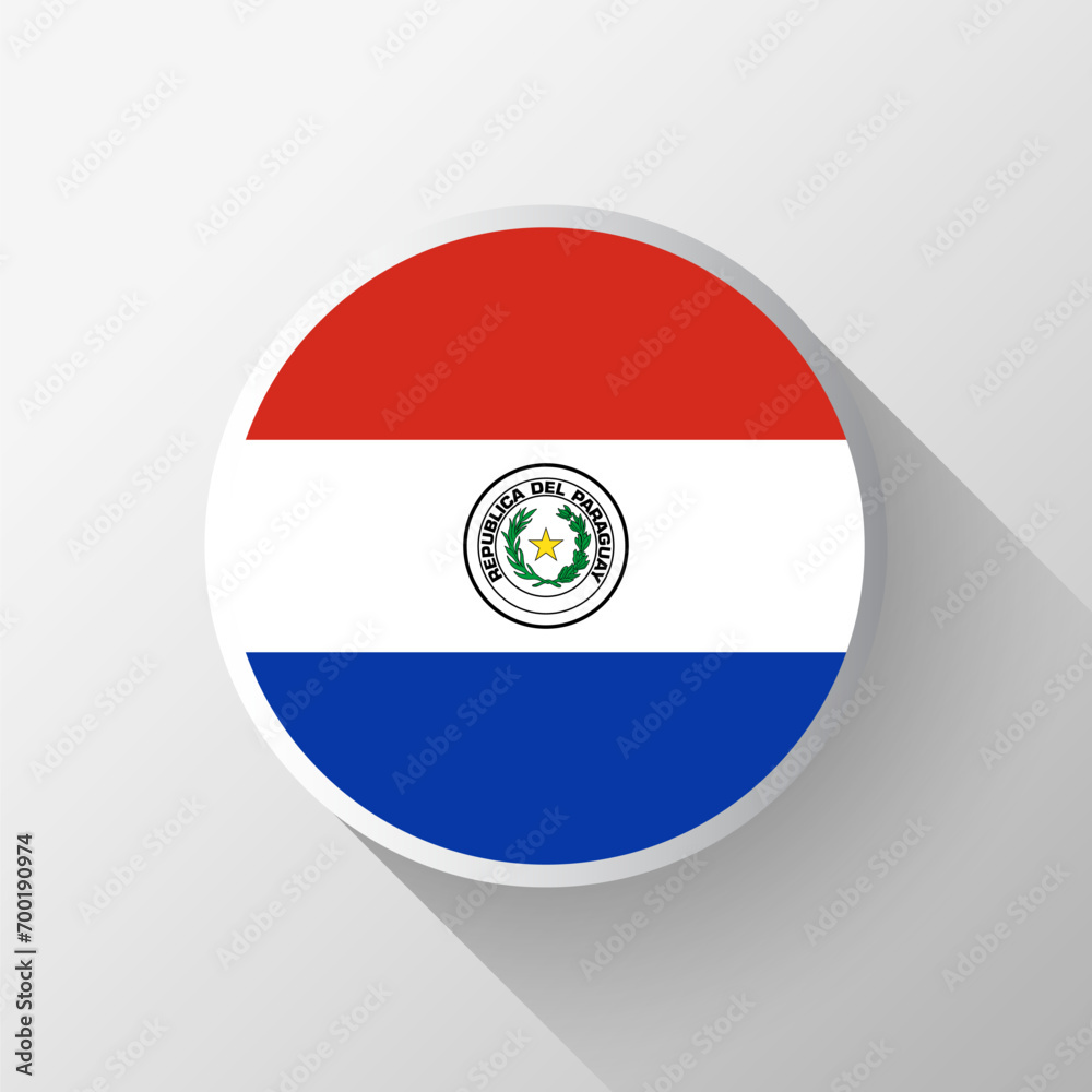 Fototapeta premium Creative Paraguay Flag Circle Badge