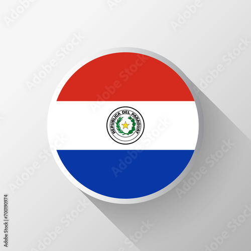 Free Download Creative Paraguay Flag Circle Badge - GFXLoad