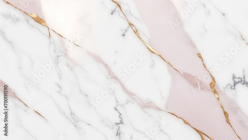 White and Rose Gold Marble Stone Background