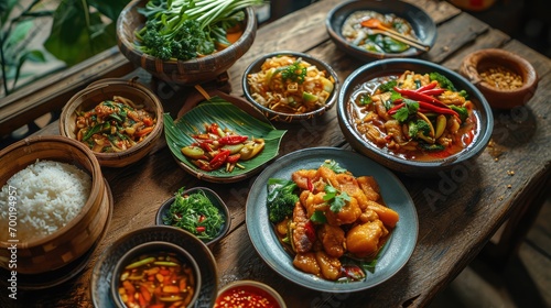 thailand traditional food on the table