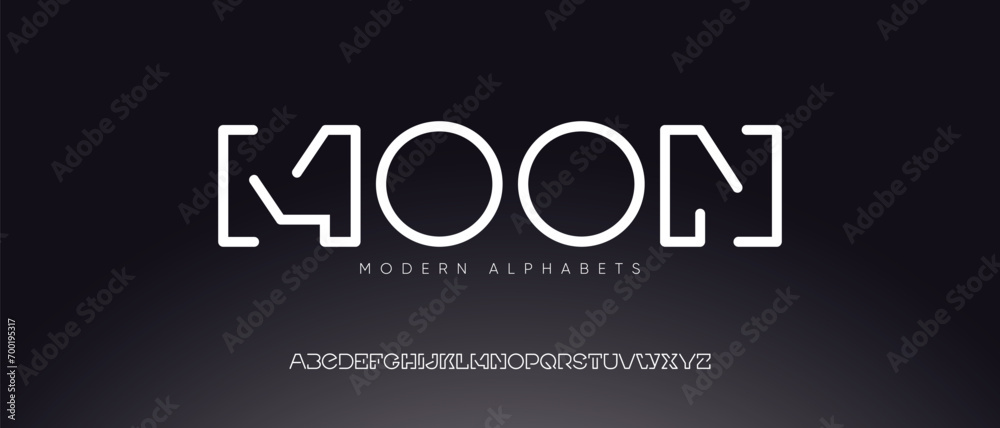 Typography minimal modern slim monogram fonts style. Vector illustration and tech line font. Abstract minimal modern alphabet font. - obrazy, fototapety, plakaty 