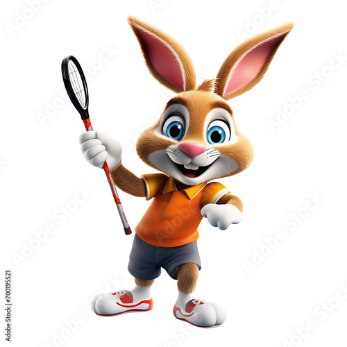 Hare darts player style image, bright saturated image, clipart on white background © Andrii