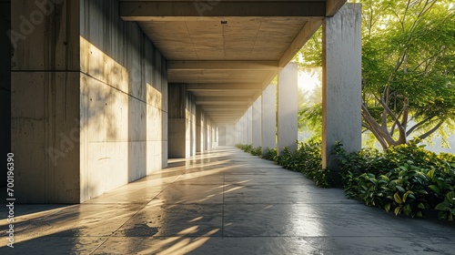 Empty Concrete Corridor