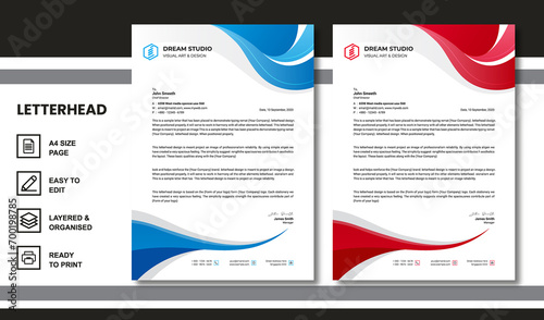 Abstract Letterhead Design Modern Business Letterhead Design Template