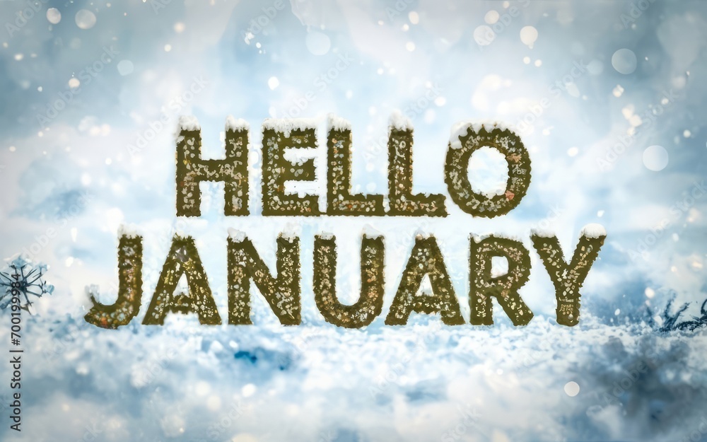 Hello January greeting card Hello January greeting card