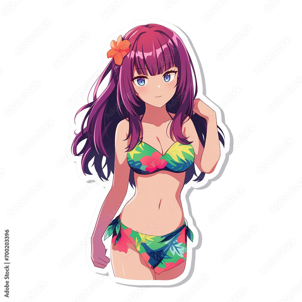 Anime Stickers, child in bikini Anime Stickers, child in bikini
