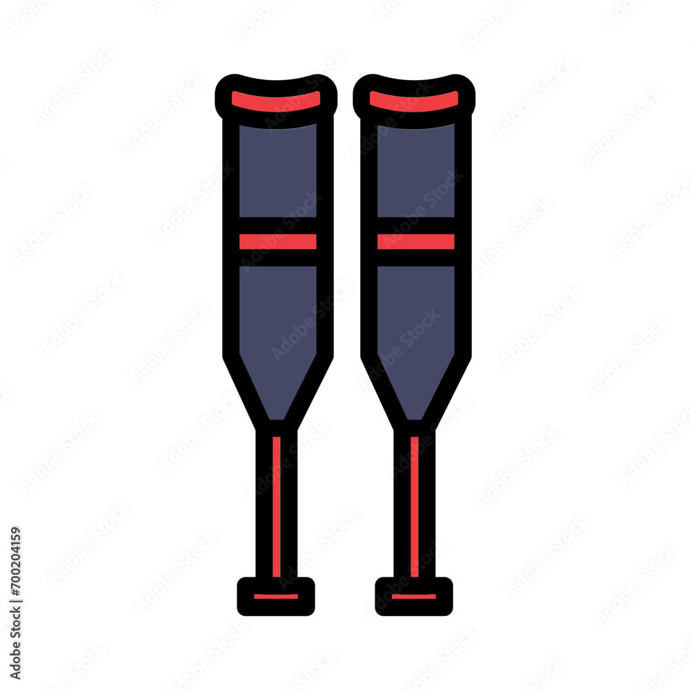 Broken Leg Crutch Filled Outline Icon Broken Leg Crutch Filled Outline Icon