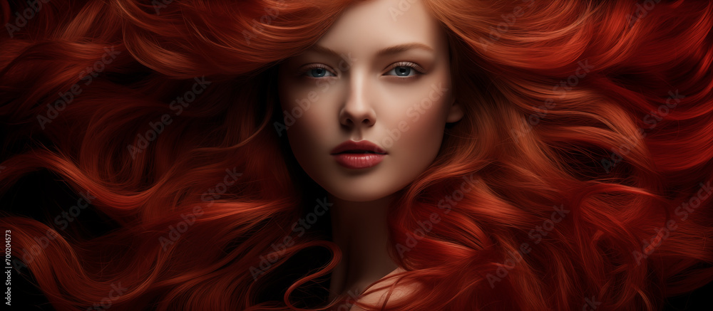 Fototapeta premium Portrait of a girl with chic red hair