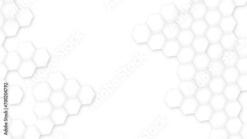 Abstract White Hexagonal Background. Luxury White Pattern. Vector Illustration. Modern simple style hexagonal graphic concept. Futuristic abstract honeycomb mosaic white background.