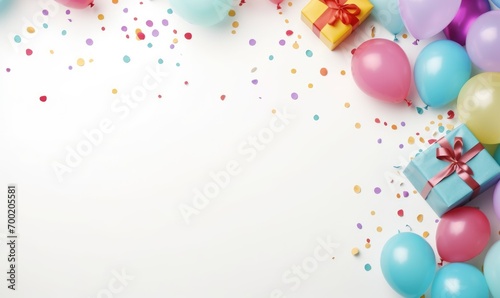 Birthday background theme with balloons and free space for your text.