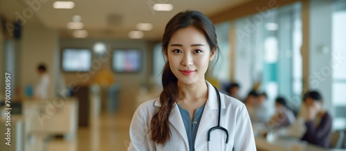 beautiful young doctor smiling
