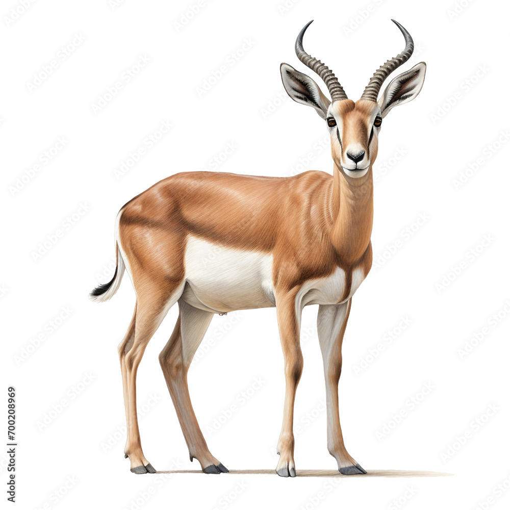 antelope isolated on white background - obrazy, fototapety, plakaty 