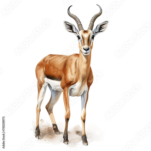 impala antelope isolated on white background