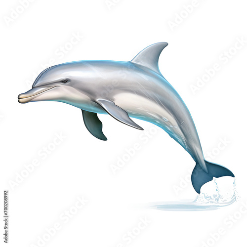 dolphin jumping isolated on white