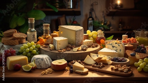 Cheese selection gourmet big plate