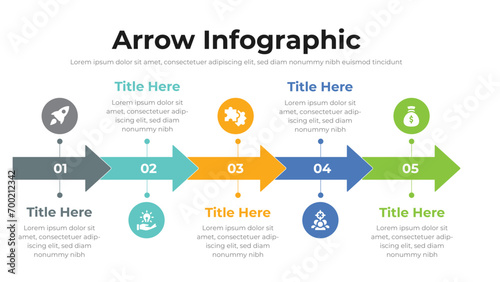 Arrow infographic presentation layout fully editable. photo