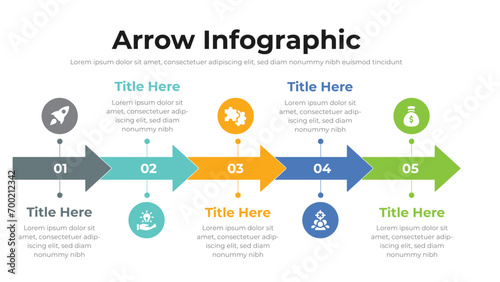 Arrow infographic presentation layout fully editable.