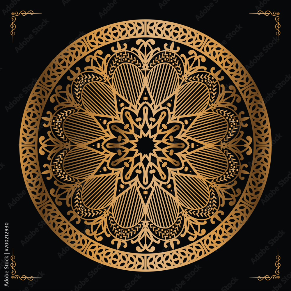 Luxury mandala design gold color Luxury mandala design gold color