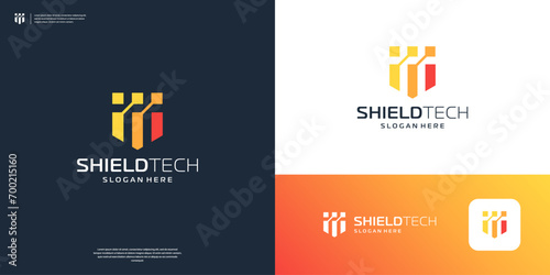 Abstract Shield logo design template