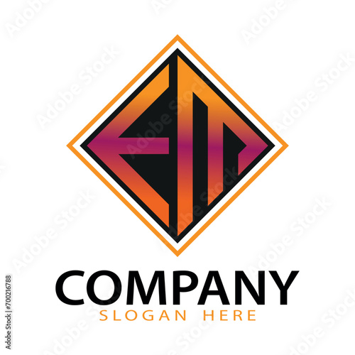 Free Download EM logo design vector template. Minimal awesome trendy professional logo desig for white background. - GFXLoad