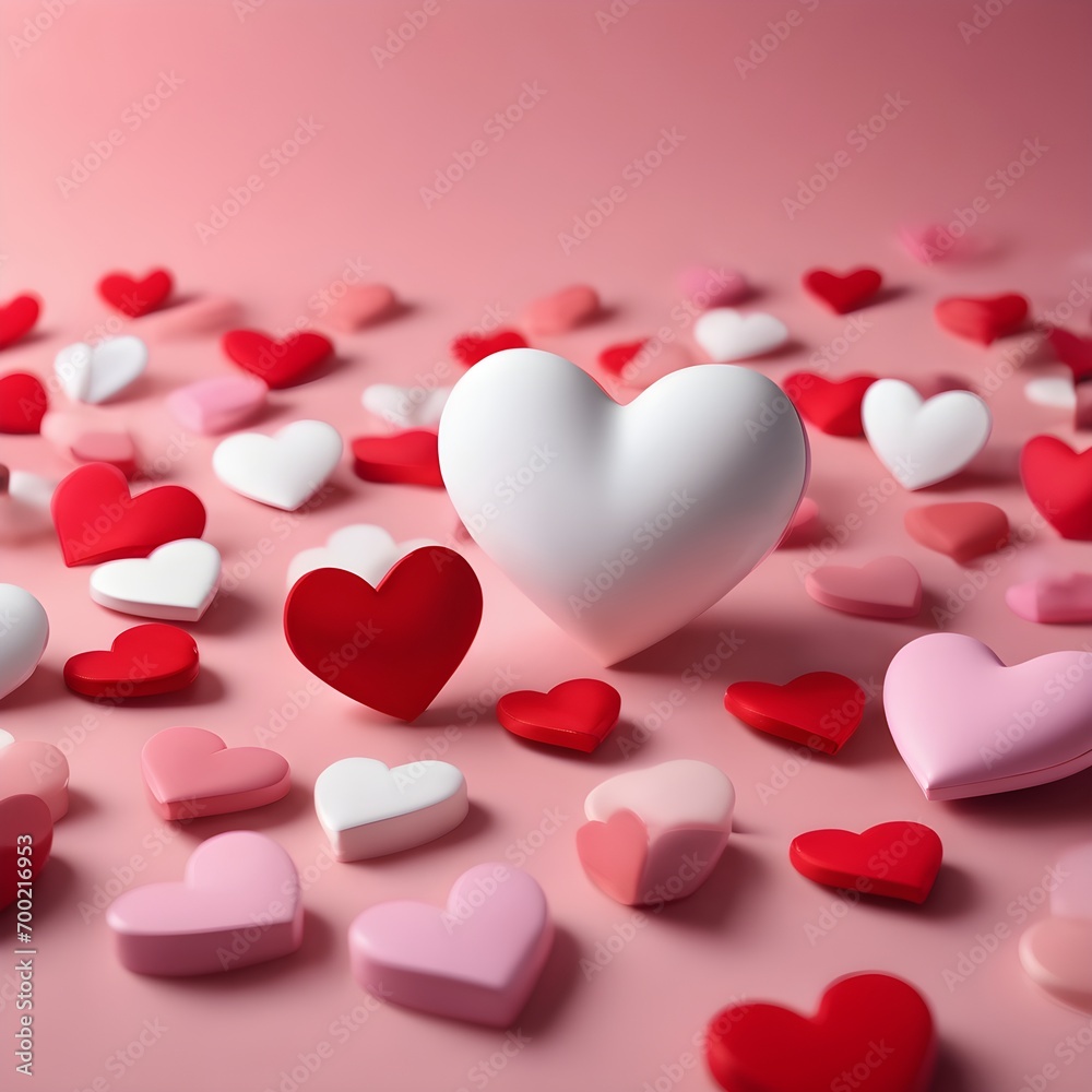 Valentine's Day concept. hearts on isolated light pink background with copyspace
Valentine's day background wallpaper for gift cards or presents.
