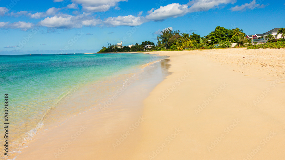 Barbados Island's Sandy Paradise Beach, Caribbean Island