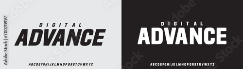 modern bold heavy font. typography urban style alphabet fonts for fashion, sport, technology, digital, movie, logo design, vector illustration photo