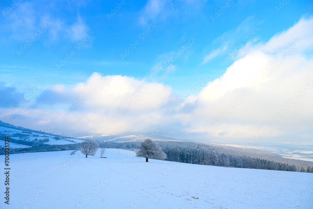 winter, white carpathians, snow, mountains, forest, christmas,