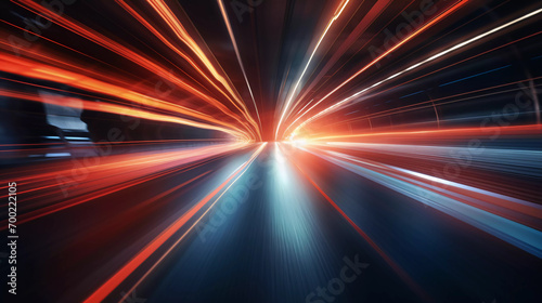 Motion blurred car light tracks in the tunnel  © Business Pics