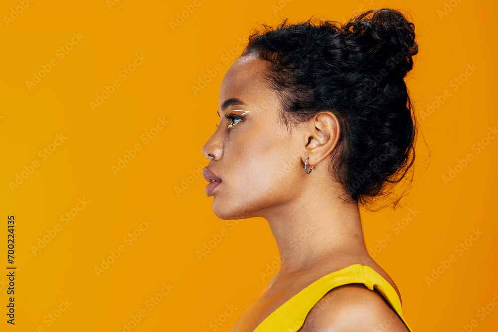 Make-up woman face colourful black african beauty creative Make-up woman face colourful black african beauty creative
