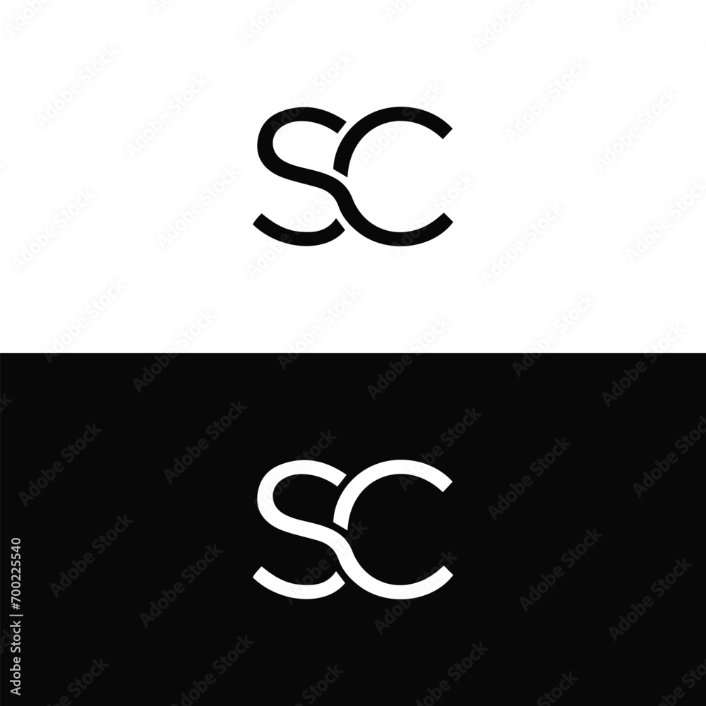 SC logo. S C design. White SC letter. SC, S C letter logo design. Initial letter SC linked circle uppercase monogram logo. S C letter logo vector design.	
 - obrazy, fototapety, plakaty 