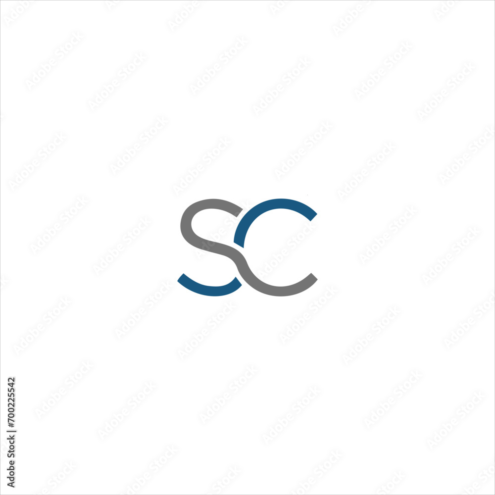 SC logo. S C design. White SC letter. SC, S C letter logo design. Initial letter SC linked circle uppercase monogram logo. S C letter logo vector design.	
