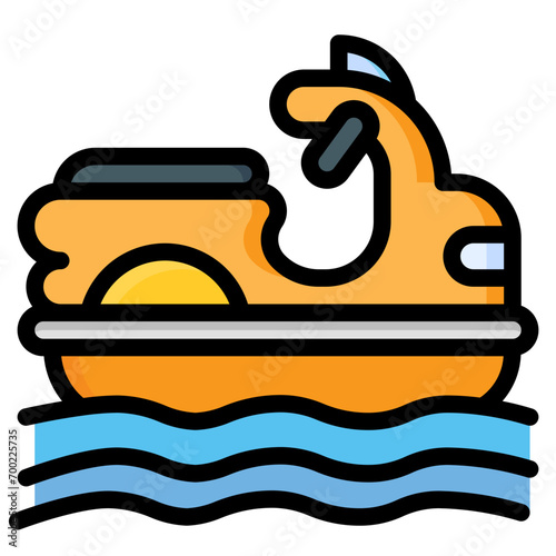  jet ski, water sport, sea transport, sea scooter, vehicle, transportation Filled Outline Icon