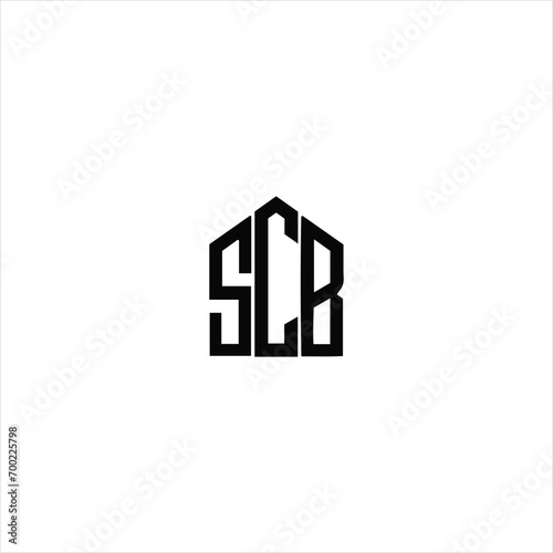 SCB logo. S C B design. White SCB letter. SCB, S C B letter logo design. Initial letter SCB linked circle uppercase monogram logo. S C B letter logo vector design. 