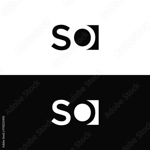 SO logo. S O design. White SO letter. SO, S O letter logo design. Initial letter SO linked circle uppercase monogram logo. S O letter logo vector design.	
 photo