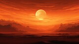orange sunrise over the desert