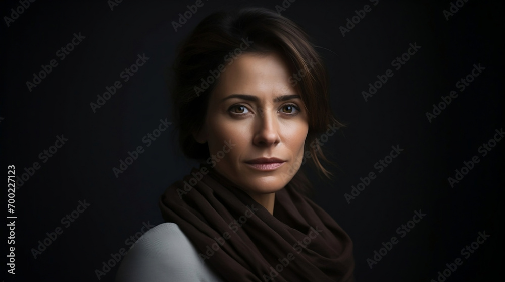 Fototapeta premium Woman with dark background.