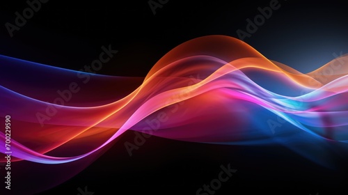 colorful Energy Flow and line connection in dark Background © Onchira
