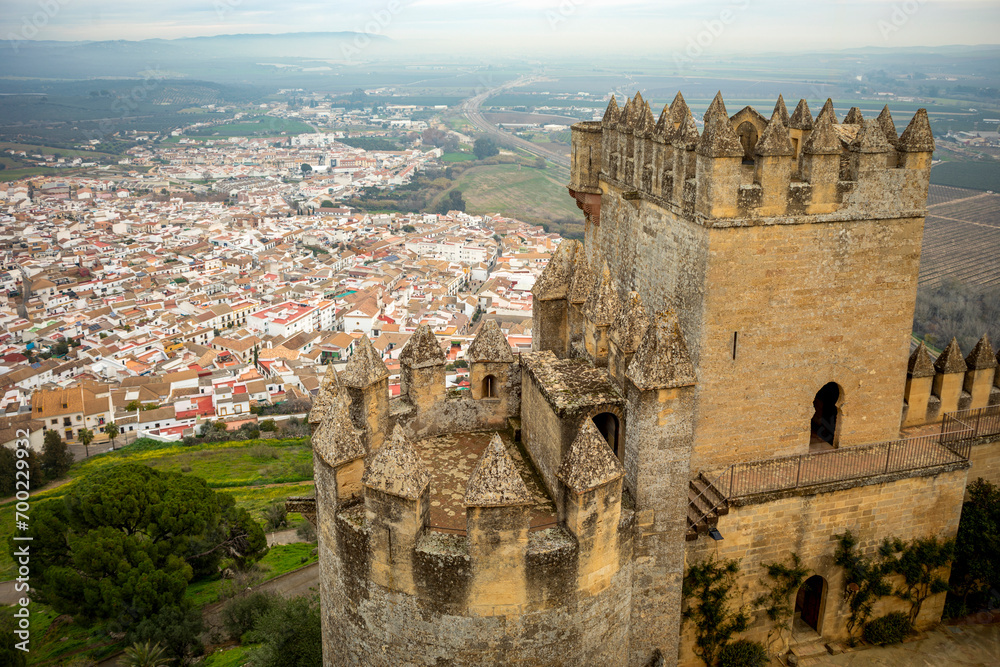View from one of the towers of the Almodovar del Rio castle, Córdoba, Andalusia, Spain
