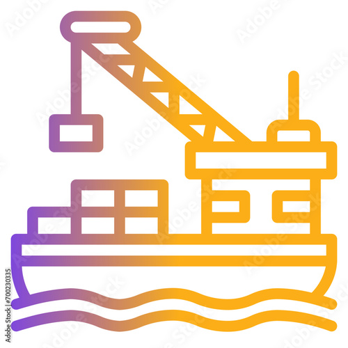  cargo ship, harbour, vessel, container ship, vehicle, transportation Flat Icon