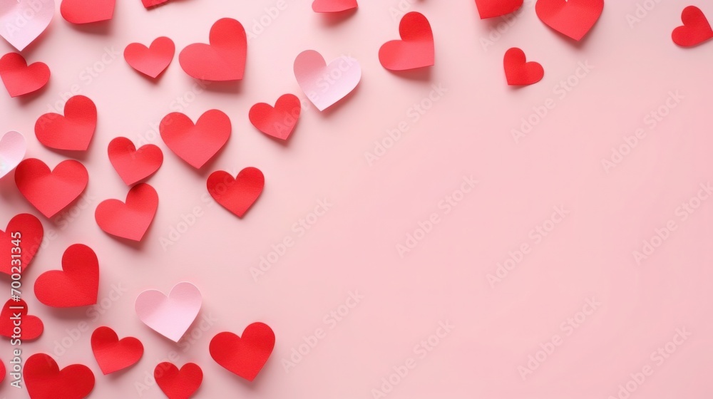 papercut heart shape on pink background for valentine festival concept. generative ai