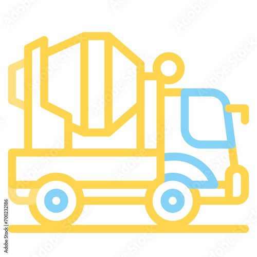  concrete mixer, mixer truck, concrete, truck, industry, transportation Outline Icon